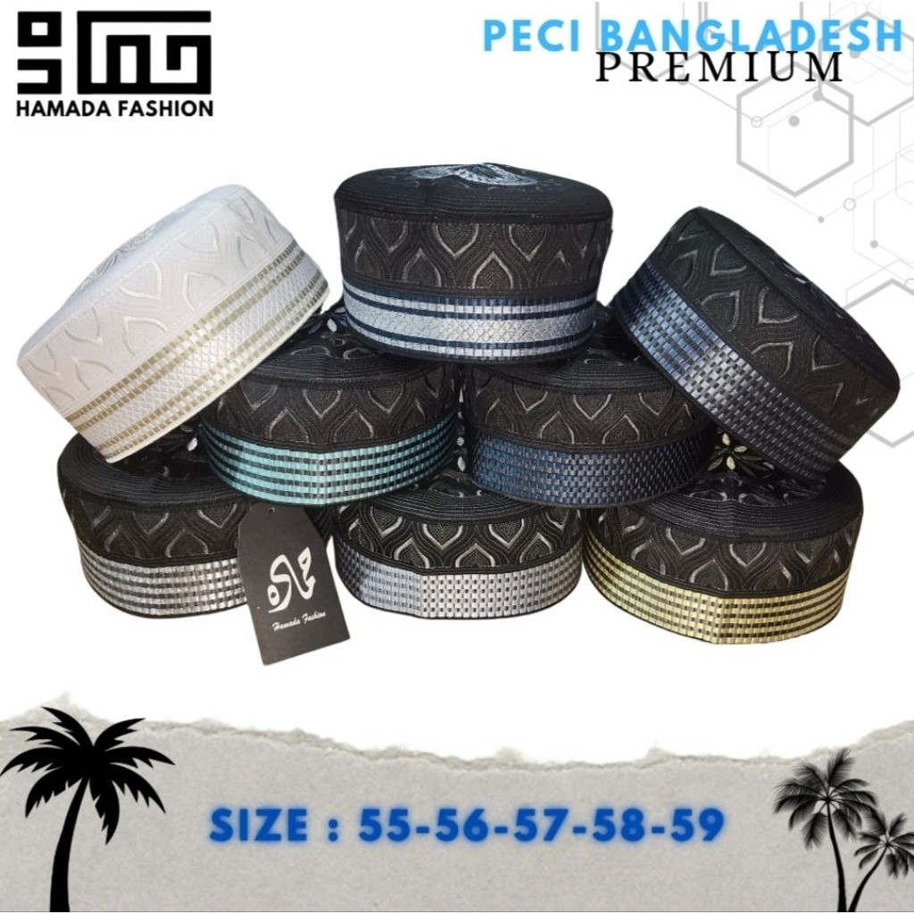TERBARU Peci Bangladesh, Peci Bugis ,peci santri model kekinian,peci Hamada Fashion