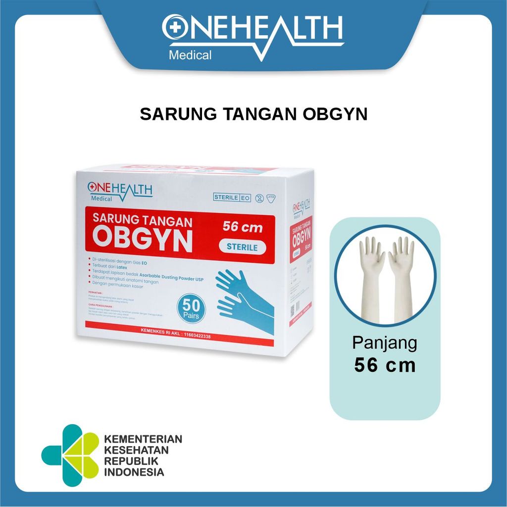 Onehealth Sarung Tangan Obgyn Steril Sepasang Handscoon - 1 Pair