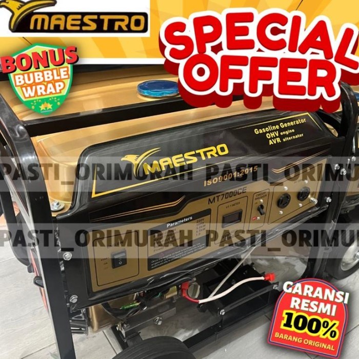 promo gasoline generator maestro MT7000CE mt 7000 ce genset bensin 5000w 5500 watt mesin pembangkit 