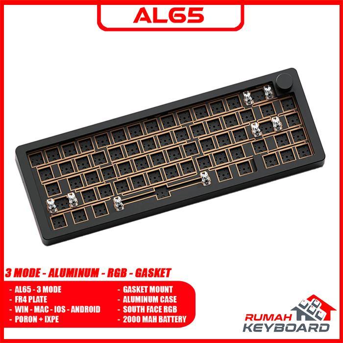 MECHANICAL KEYBOARD - SUGAR65 - 65% - GASKET - SOUTH RGB  - ALUMINUM - BLACK
