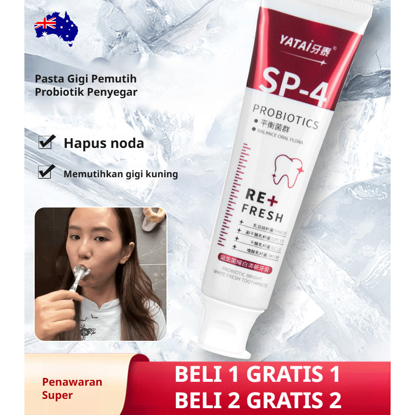 Cepat Putih & Perlindungan Gigi JS Pasta Gigi Probiotik Pemutih - Pasta Gigi/Probiotik/Pemutih/Gigi 