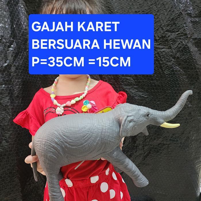 MAINAN ANIMAL HEWAN GAJAH KARET BESAR ZEBRA - GAJAH