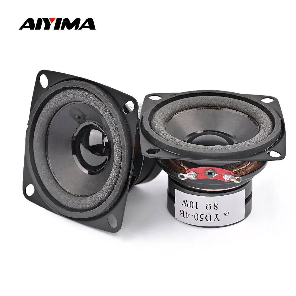 AIYIMA 2Pcs 2 Inch Portable Auo Speaker 4 Ohm 8 Ohm 10W Mini Full Range Sound Loudspeaker Y Multimea