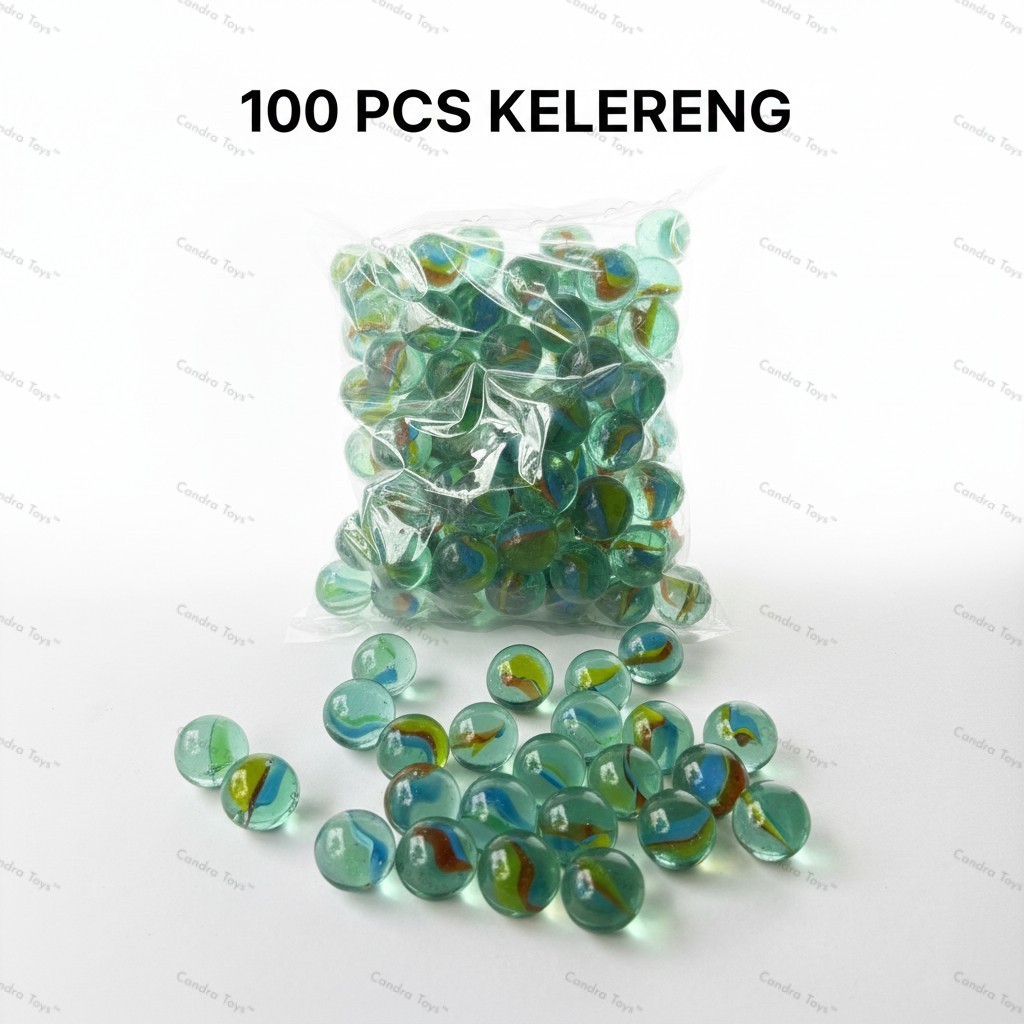 100 PCS Kelereng Gundu Belimbing Mainan Jadul Klereng