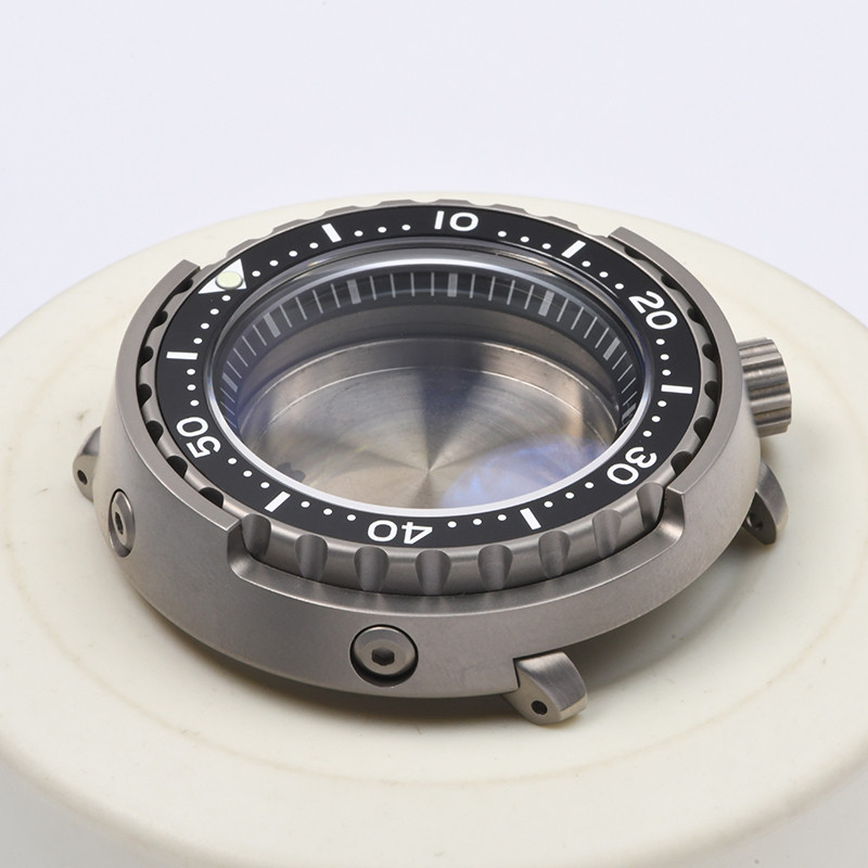 Watch case C3 Luminous Tuna Can Titanium Sapphire glass ving watch case fits Seiko for NH35/NH36 Aut