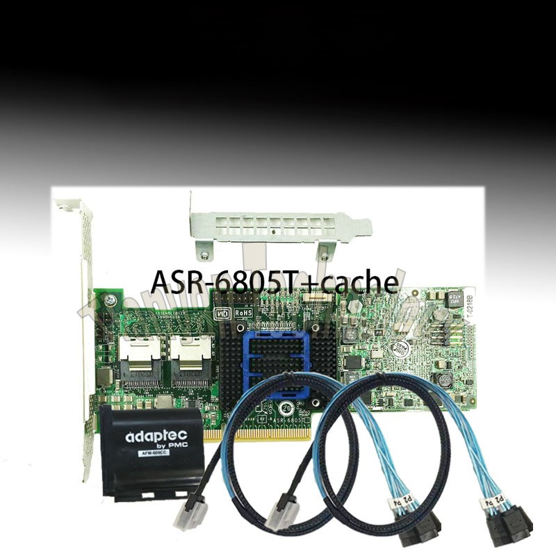 ASR6805T Adaptec 512MB 6Gbs SATASAS 8port RAID controller+BBU battery AFM600CC+SFF8087 SATA Cable * 