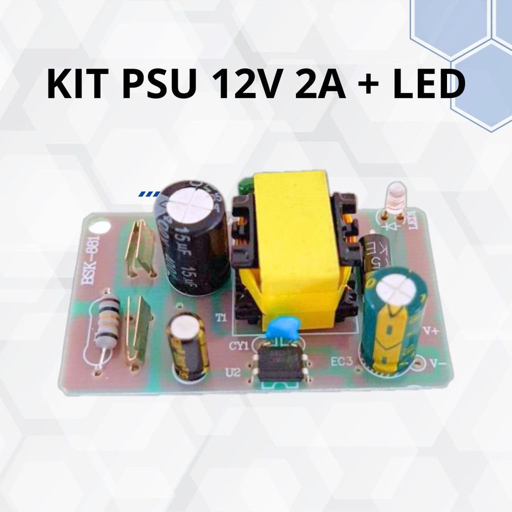 Fish Yummy Kit Smps 12V 2A Modul Power Supply 12Vdc 2A Input Ac 220V Aplikasi Kontroller Dan Proyek