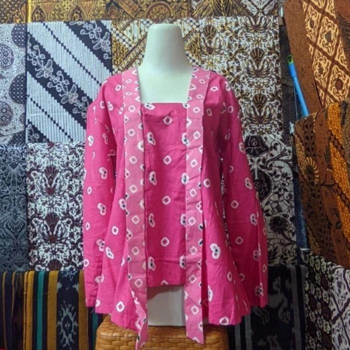 kebaya jumputan kutu baru kartini baju adat jawa - pink, S