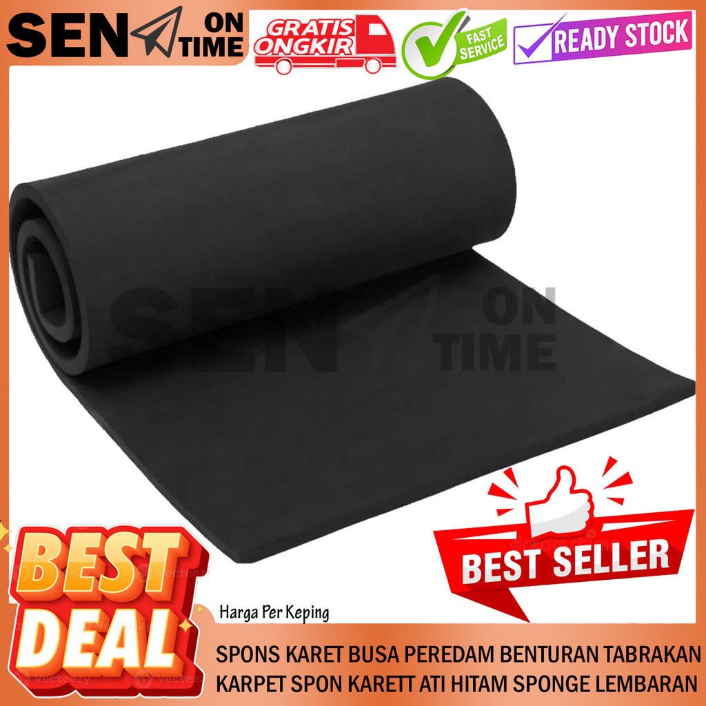 [Instant] Ati Hitam Spons Busa Karet Peredam Benturan Tabrakan Karpet Spon Sponge Lembaran 2mm 3mm 4