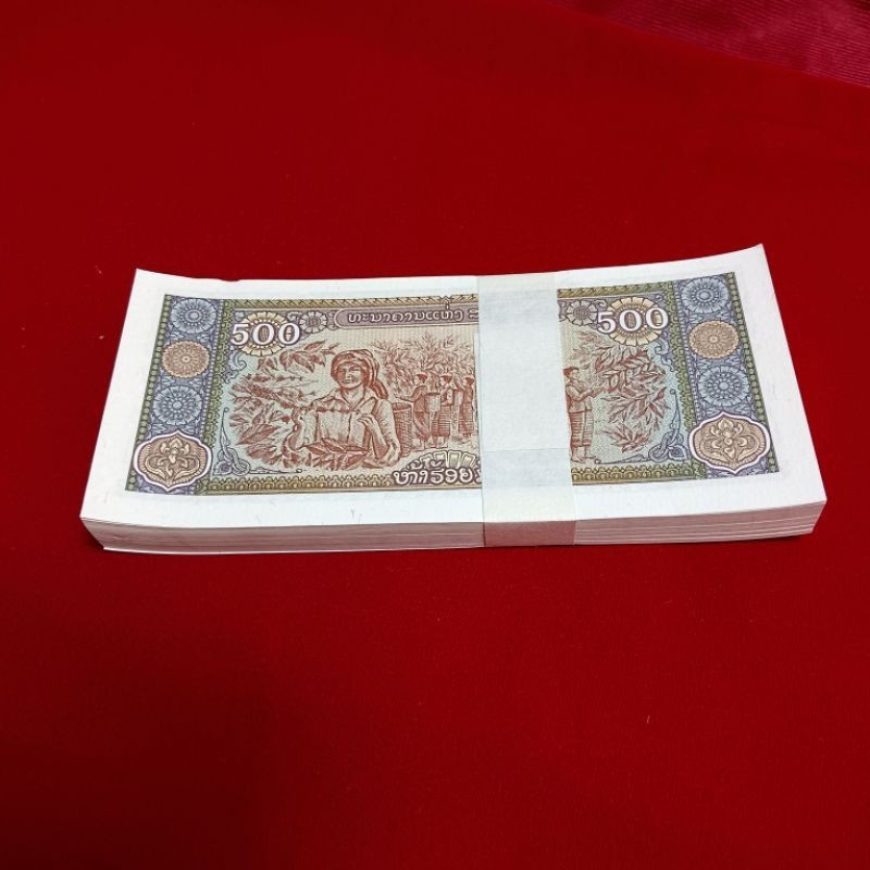 uang laos satu gepok 1 lak unc baru tahun 2015 cetakan 2019 gress original