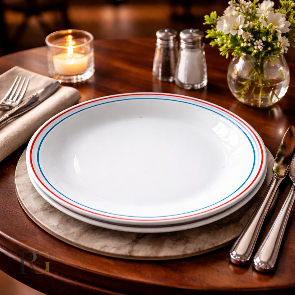 Piring Keramik 1/2 Lusin Ukuran 10 Inch CeperPelangi Packing Kayu