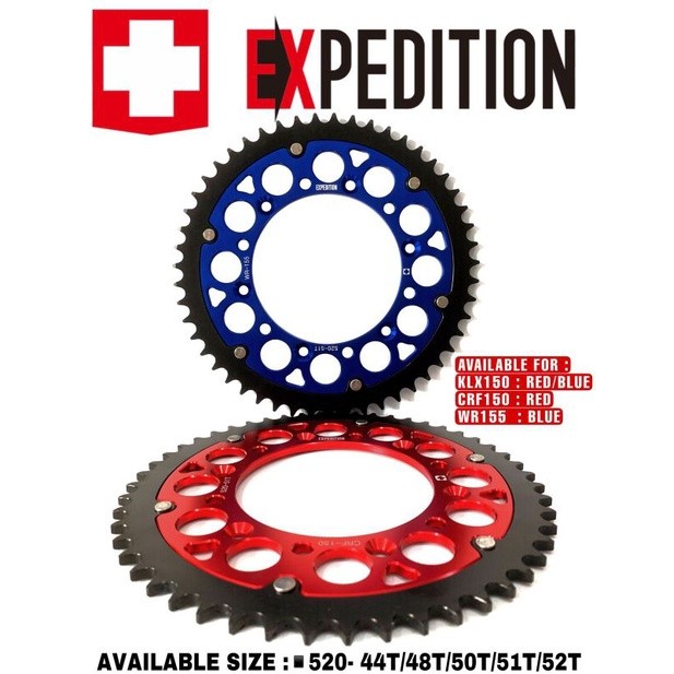 Gear Belakang expedtion 520 KLX 150 Xpedition Gear Belakang Klx 150 Gear Belakang merah dan biru klx