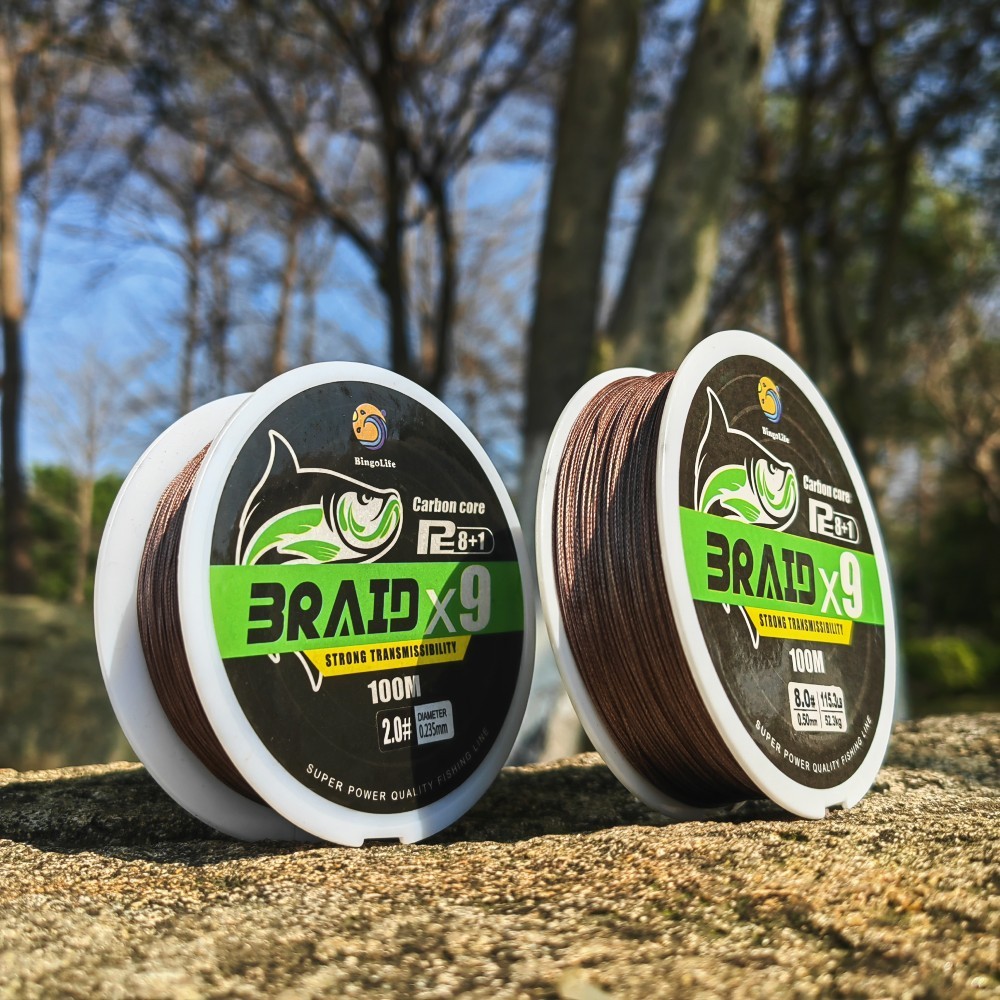 BingoLife 100m Senar PE X9 Fluorocarbon Fishing Line Tali Benang Senar Pancing 0.8#~8.0# Mulus Kepad