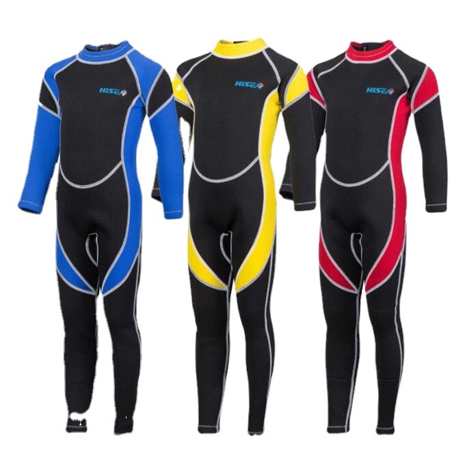 Hisea Kids 2.5MM Warm SCR Neoprene Wetsuits Children's Swimwears Elastic Diving Suit Long Sleeves Bo