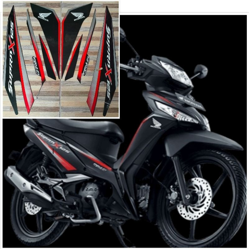 striping original Honda Supra X 125 FI hitam quantum matte black tahun 2017 2018