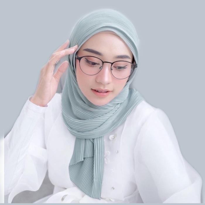 Hijab pashmina plisket cerutty babydoll Azara - Lime