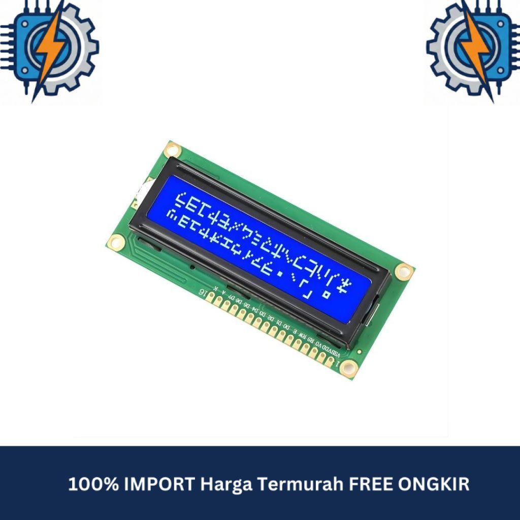 LCD 1602 Module Display 16x2 Karakter - Blue Backlight 5V HD44780 Arduino Inti Daya