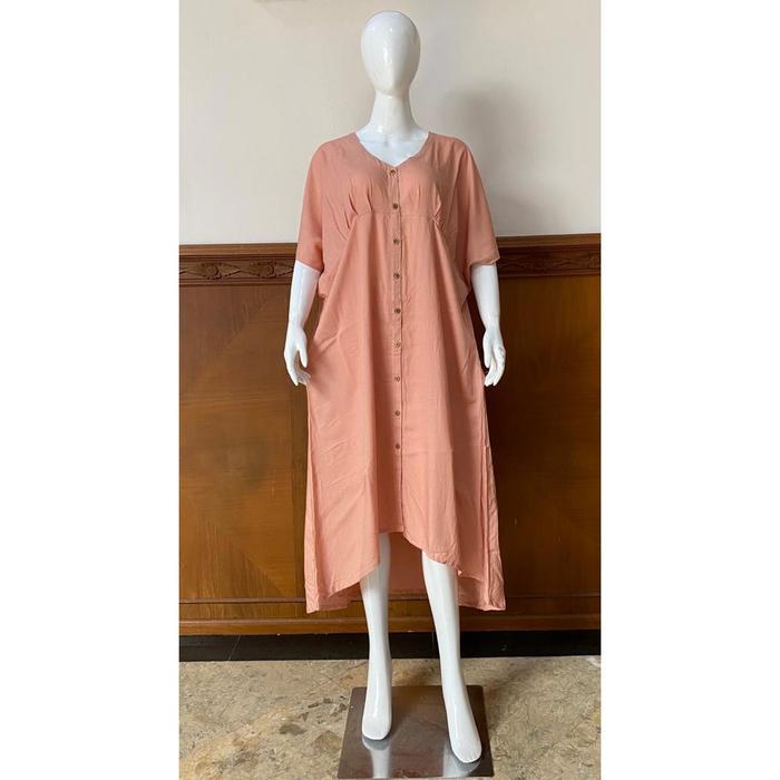 Daster Panjang Casandra Long Dress Kancing Depan Full Busui Friendly - army