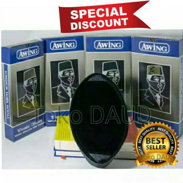 Peci Songkok AWING AC Kopiah Hitam Original 100% Agen Grosir