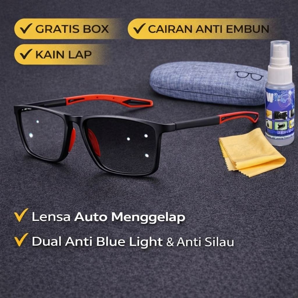 [ KUALITAS OPTIK ] kacamata minus photochromic pria wanita|kaca mata minus Fotokromik pria wanita