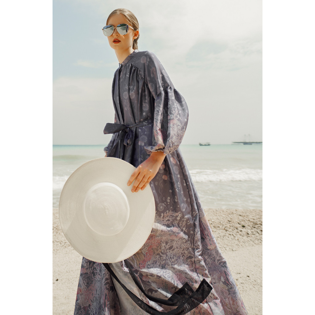 Benang Jarum Aquarielle Maxi Dress - Purple