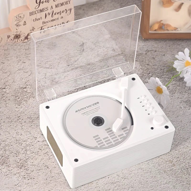 retro Rechargeable CD Player Gift CD Player Bluetooth Music Player Home Speaker Music Album Player