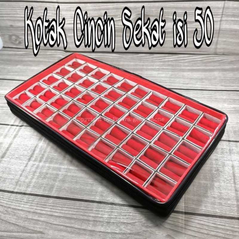 kotak cincin sekat 50 tutup plastik resleting transparan