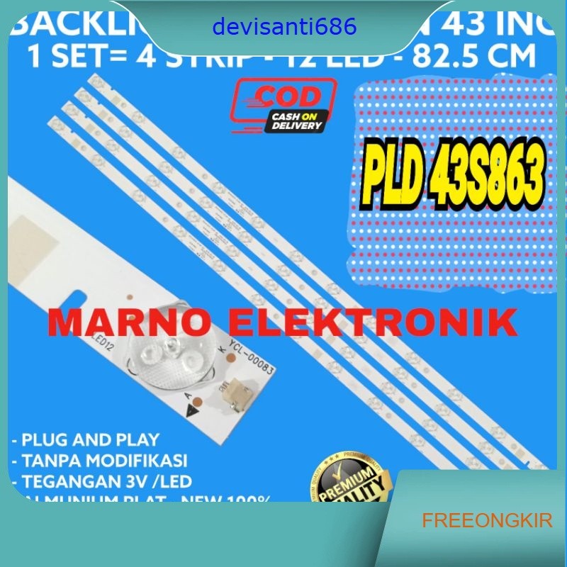 BL BACKLIGHT LED TV POLYTRON 43IN PLD 43S863 BL POLYTRON 43 IN PLD43S863 12K 3V