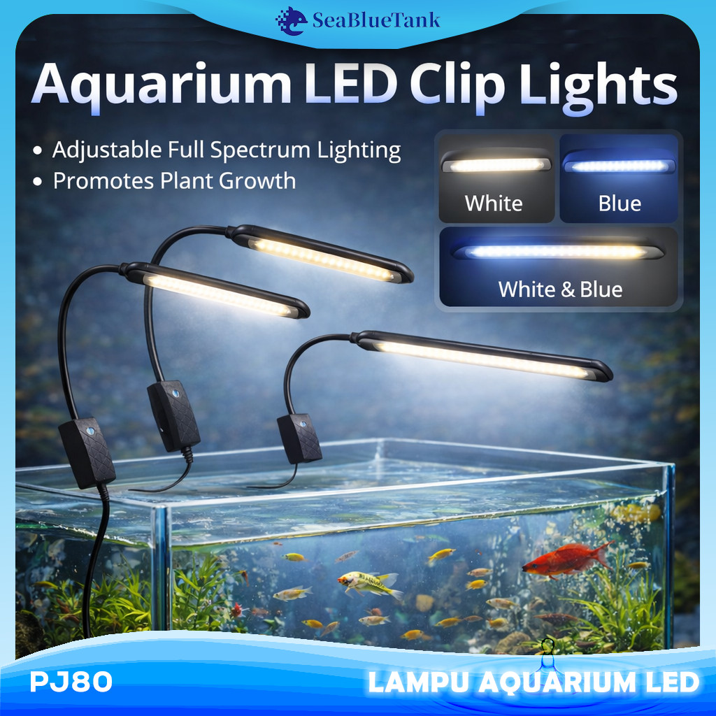 SBT lampu aquarium mini PJ80/ LED aquarium / lampu aquarium jepit