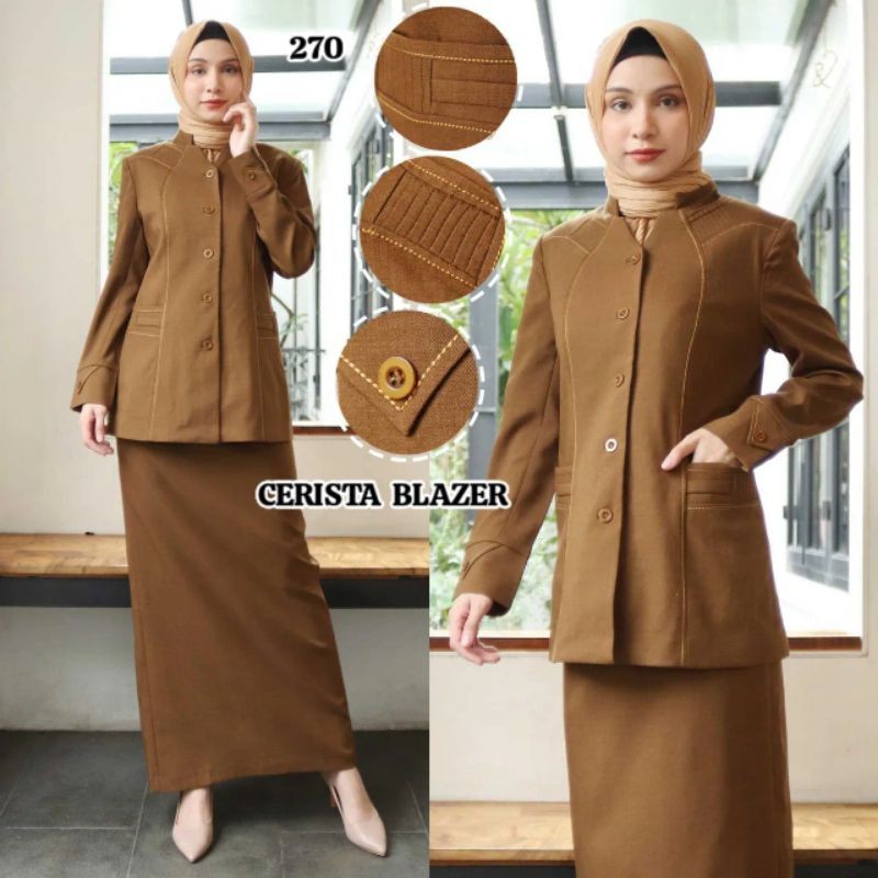 (jerry C) Cerista Blazer Seragam Pemda Tua Aceh / Pemda Tua / Pemda Muda Stelan Rok Span / Celana