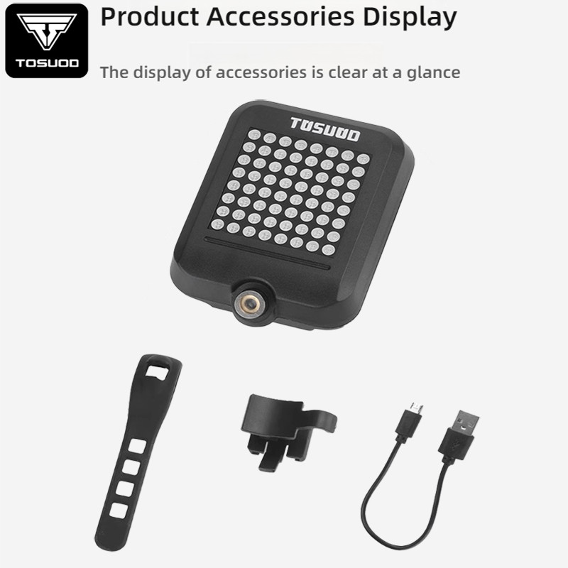 TOSUOD 64 LED lampu sein, lampu belakang sepeda, lampu indikator sein otomatis, lampu sepeda pengisi