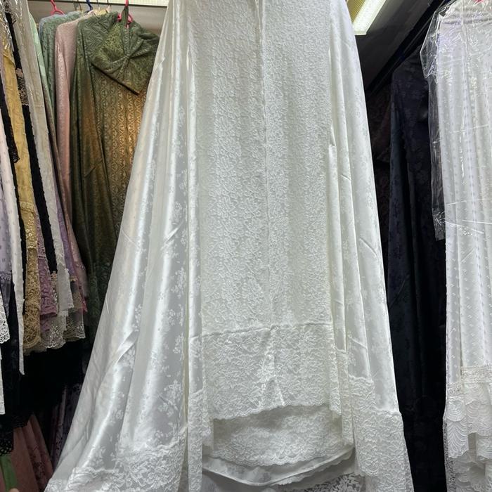 (SUTRA PREMIUM) MUKENA ALLEA SUTRA GLOSY SUPER CANTIK Mewah Nyaman - Putih mewah