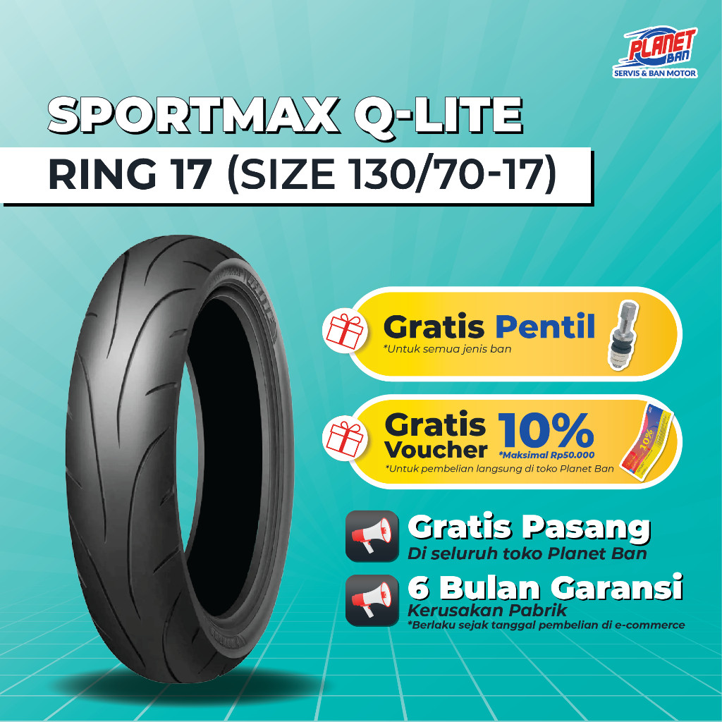 Ban Motor Ring 17 - 130/70 Dunlop Sportmax Q-Lite (Ban Motor BELAKANG Xabre, New CBR150, CB150R, Nin
