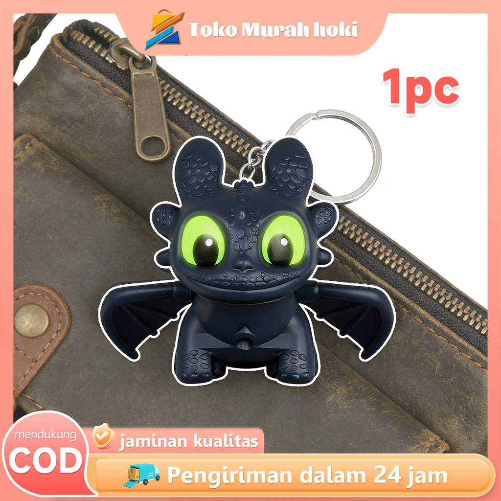 Gantungan Kunci Toothless 3D Nightfury Toothless Action Figure Gantungan Tas Lucu Toothless Keychain