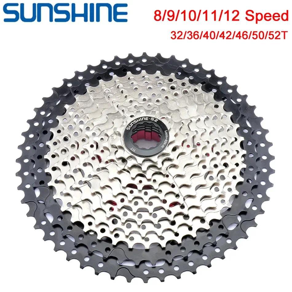 SUNSHINE Bicycle Cassette 8/9/10/11/12Speed MTB freewheel Sprocket 11T-32T/36T/40T/42T/46T/50T/52T H