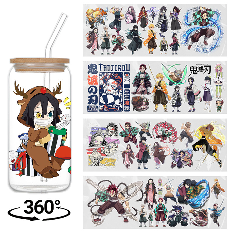 UV DTF Demon Slayer Anime Kamado Nezuko Tanjirou Permanent Sticker Transfer Sticker Waterchte Y Stic