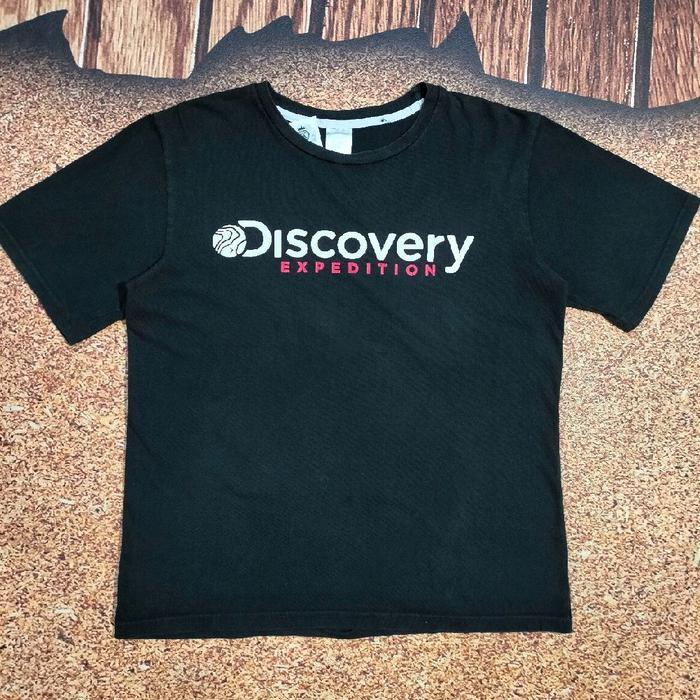 tshirt logo script art DISCOVERY kaos pendek hitam pria big logo murah bagus size M