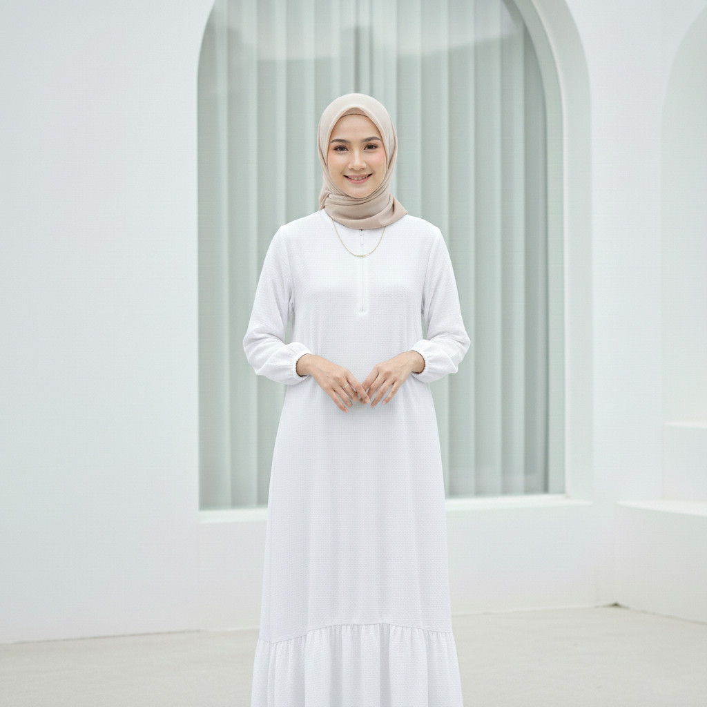 HAGEMAN Dress Isyana Miulan Gamis Airflow Crinkle Anti Kusut Simpel Elegan 2026