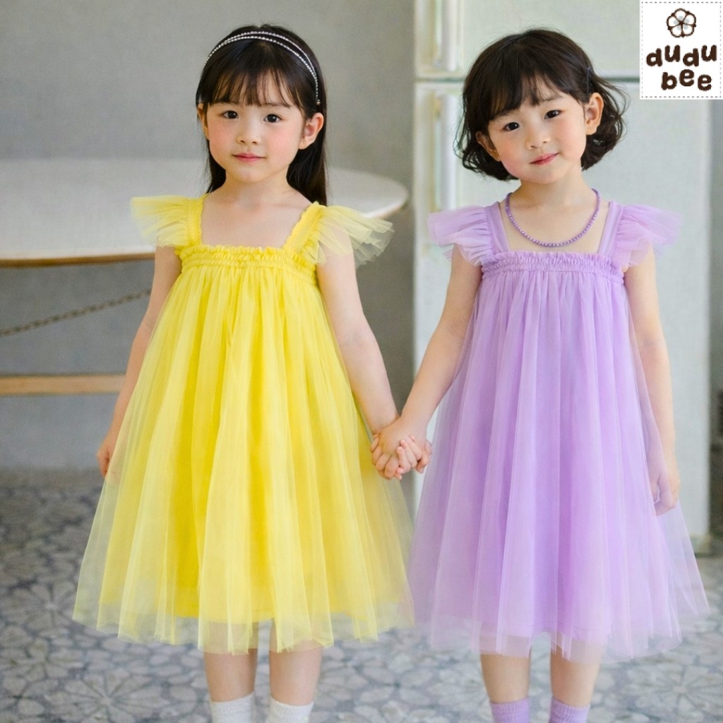 Dress Pesta Aqiqah Gaun Ulang Tahun Bayi Anak perempuan TUTU Import Mewah Tutu Model Korea LILAC YEL
