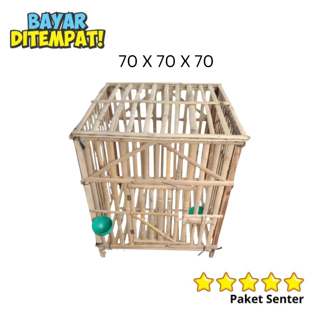 [HIGH QUALITY] Kandang Ayam Jago Bambu 70x70x70 Bongkar Pasang
