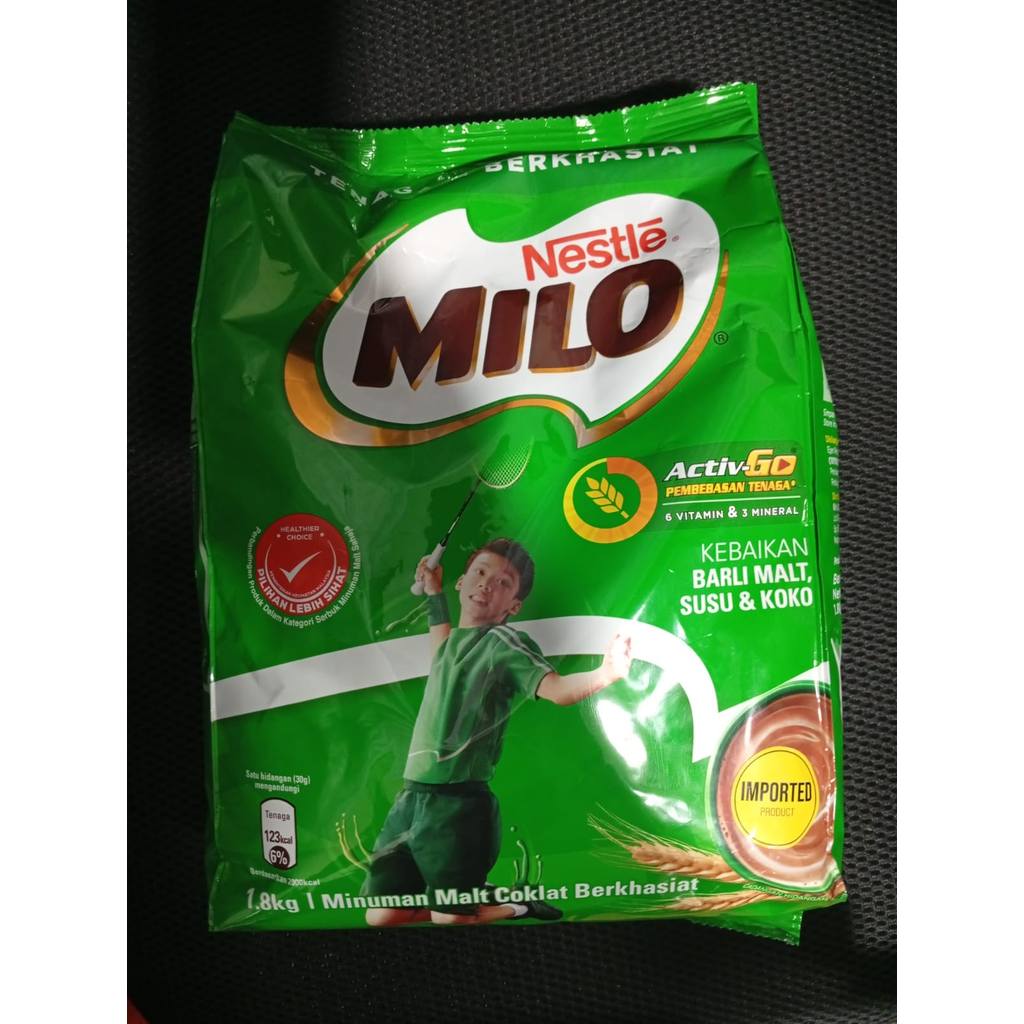 susu milo malaysia Coklat Bubuk 1,8 kg HALAL BPOM/ milo active go nestle berenergi
