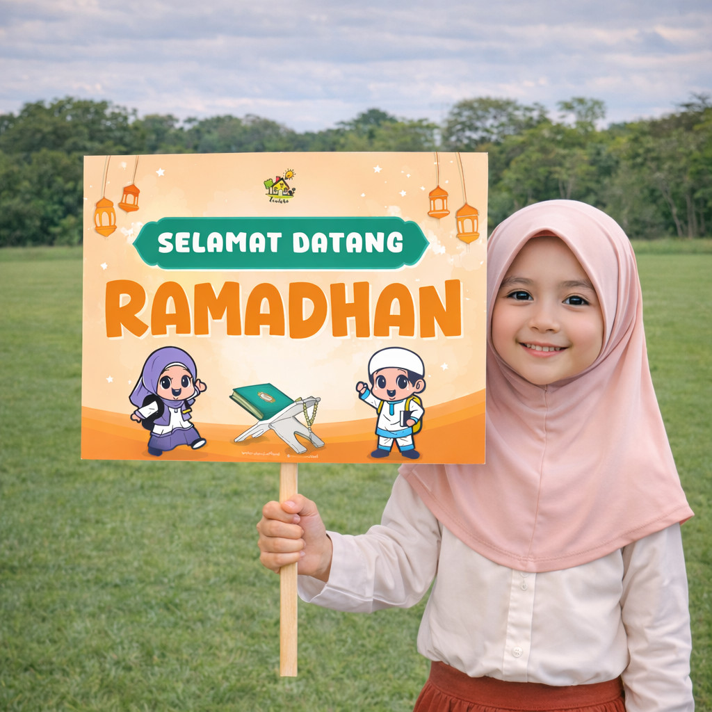 Poster Pawai Tarhib SELAMAT HARI RAYA IDUL FITRI RAMADHAN TAHUN BARU ISLAM Pawai Siswa TK PUASA Penu