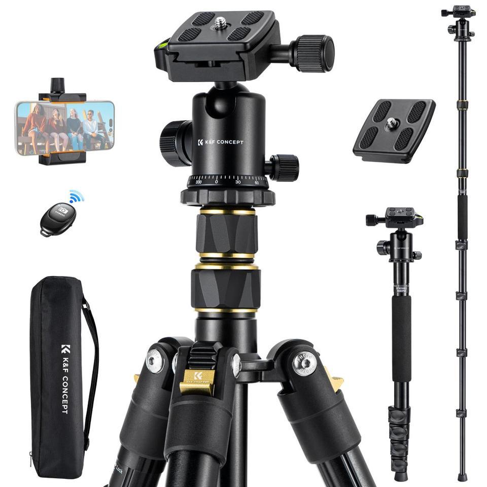 New 72184m Camera Tripod With Bluetooth Remote Control Lightweight And Compact Aluminum DSLR Tripod 