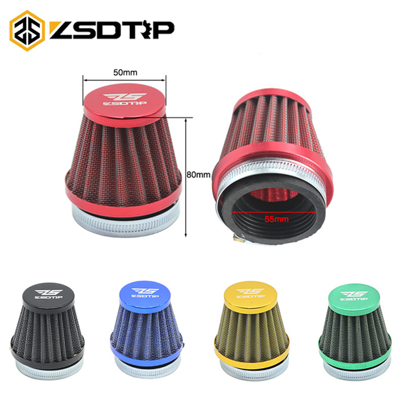 ZSDTRP 55mm Universal Motorcycle Carburetor Clamp-On Air Filter Inlet Tapered Cleaner Fits For Most 