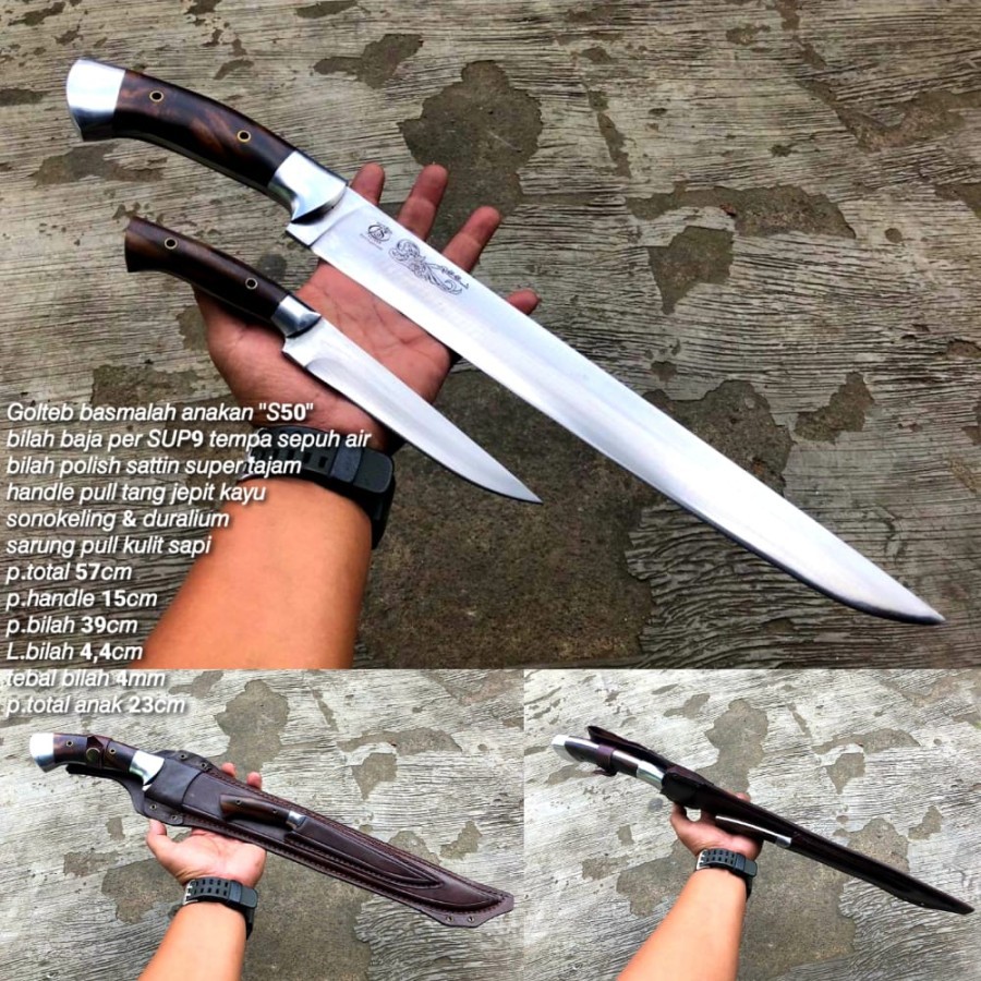 GOLOK SEMBELIH SAPI SATU SET ANAK FULLTANG PER SEPUH