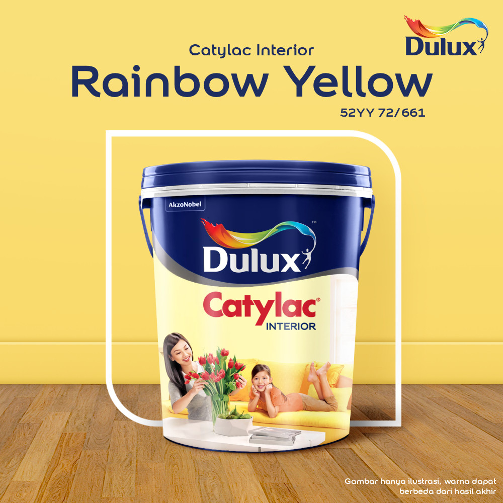 CAT TEMBOK RAINBOW YELLOW DULUX CATYLAC INTERIOR - 25KG 52YY 72/661 CAT TEMBOK DULUX CATYLAC