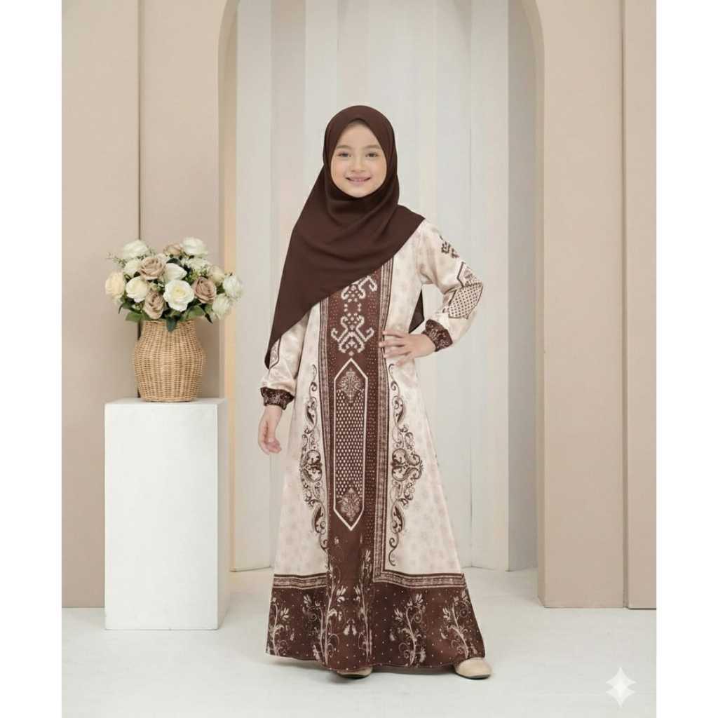Gamis Anak Premium Armani Silk Cream | Adem & Nyaman | Model Cantik | S–XL