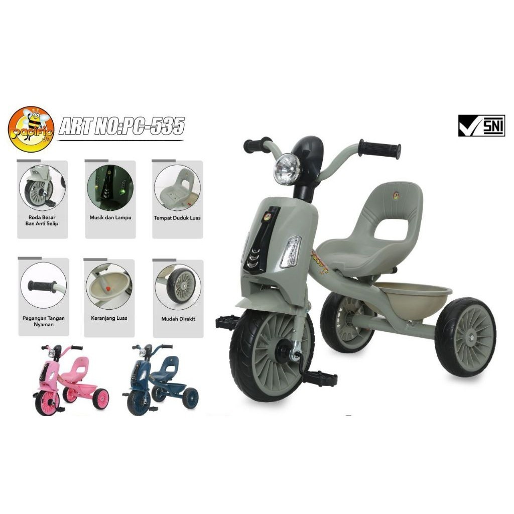 Pacific Tricycle Sepeda Roda Tiga PC 535 - Sepeda Anak Roda Tiga