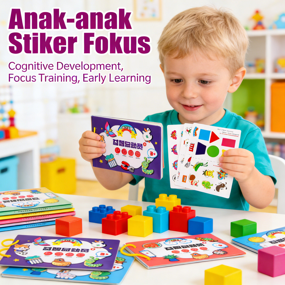Pengajaran Anak-anak Awal Fokus Fokus Mainan Sihir Teka-teki Pelatihan Kognitif Stiker