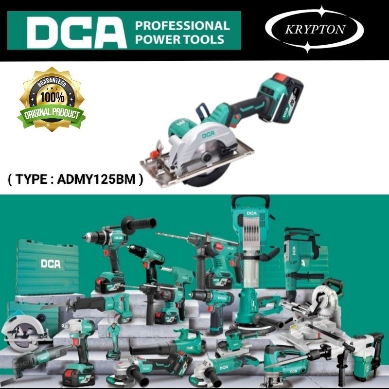 DCA Circular Saw cordless brushless 5" 125mm ( TYPE : ADMY125BM ) Jaminan asli original
